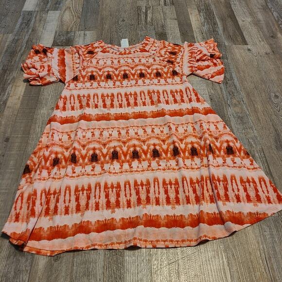 Lily Bleu ruffled sleeve, tie dye dress with pockets, size Small - Picture 1 of 6